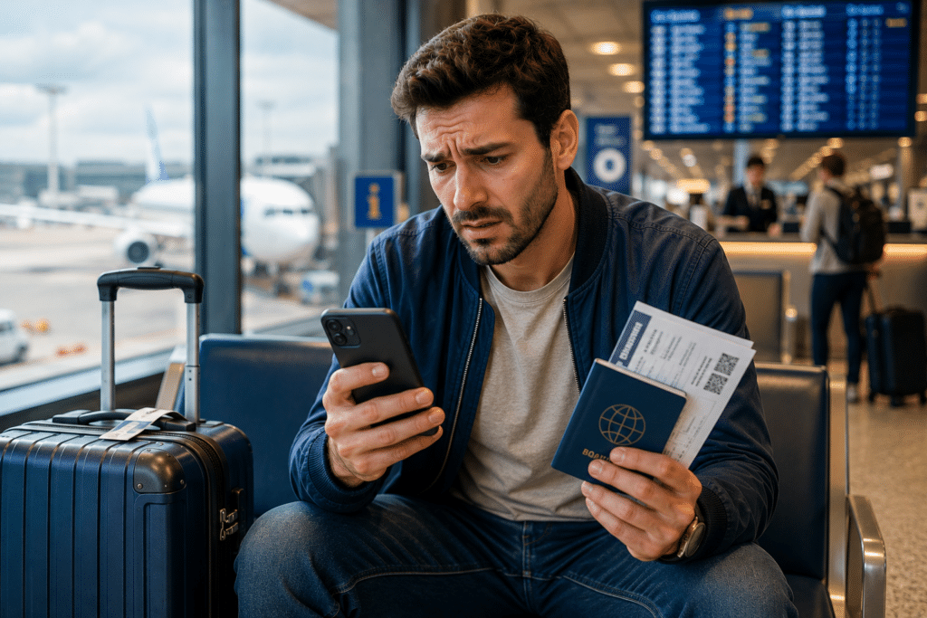 Problema em viagem internacional